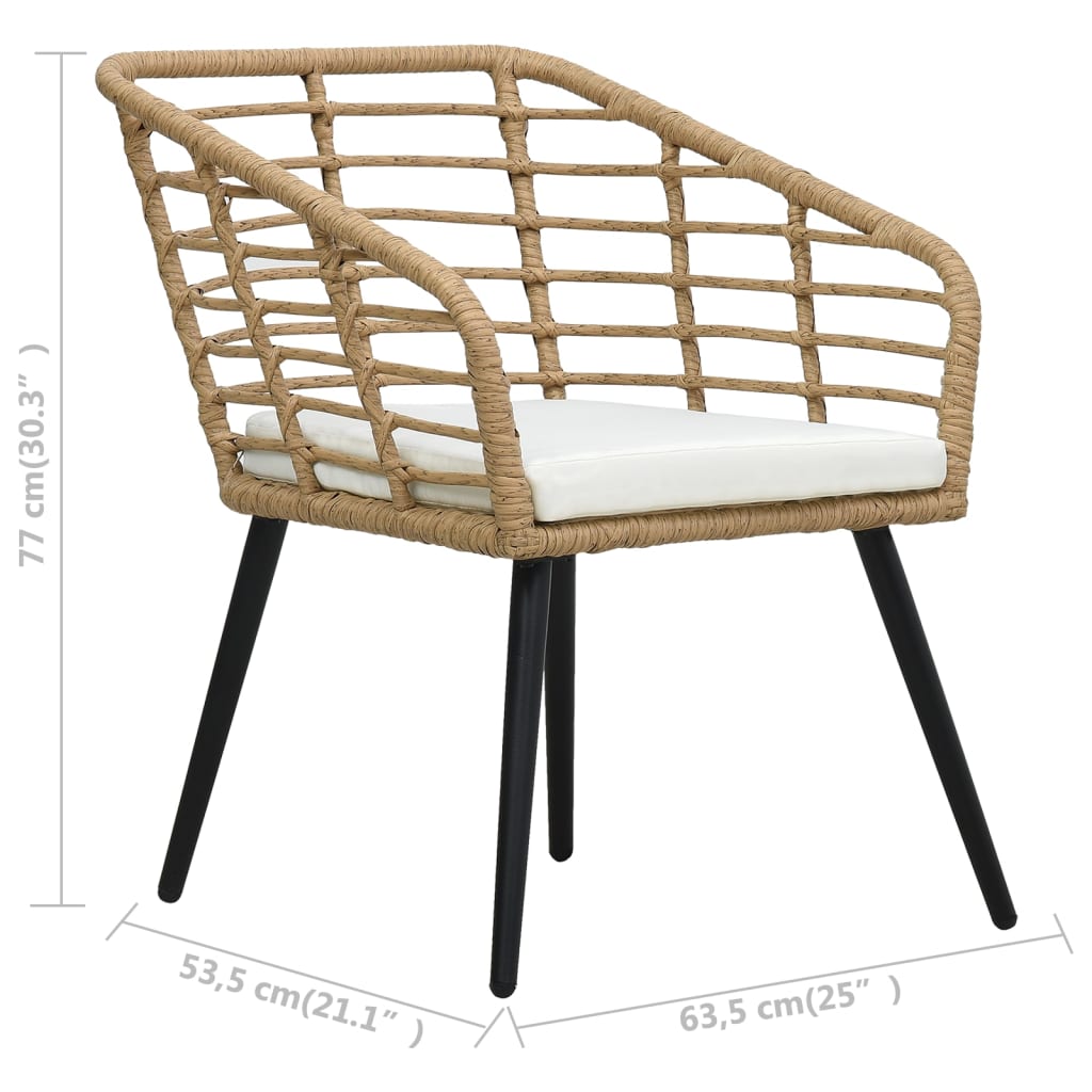 Tuinstoelen Met Kussens Poly Rattan Kleurig