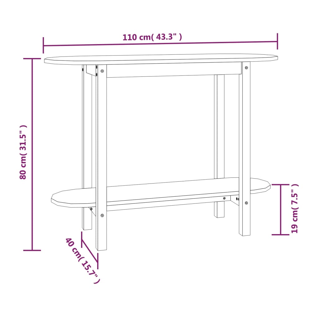 Wandkast 110X40X80 Cm Massief Grenenhout