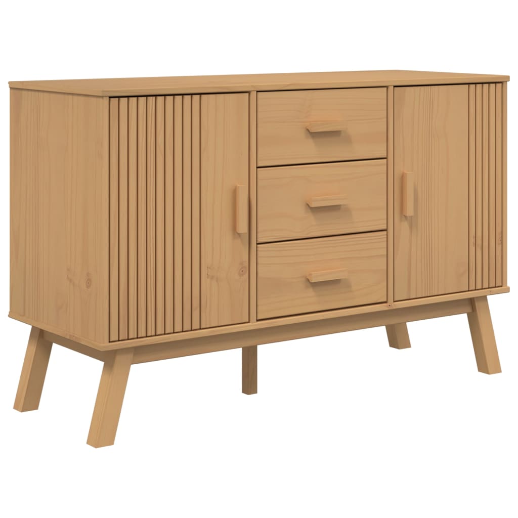 Dressoir Olden 114X43X73,5 Cm Massief Grenenhout Bruin