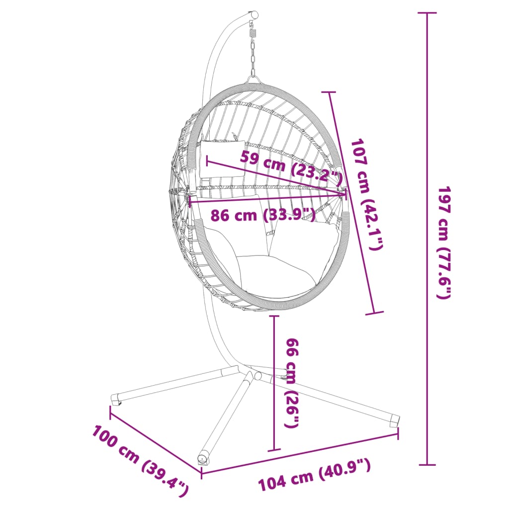 Hangstoel Met Standaard Rattan En Staal