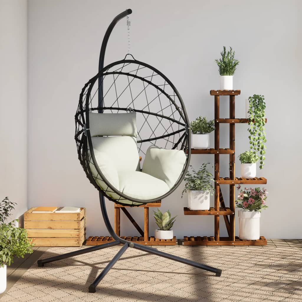 Hangstoel Met Standaard Rattan En Staal