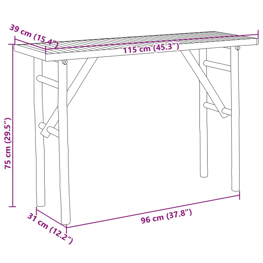 Wandtafel 115X39X75 Cm Bamboe Goud